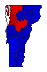 1958 Vermont County Map of General Election Results for Senator