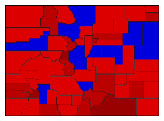 1958 Colorado County Map of General Election Results for Governor