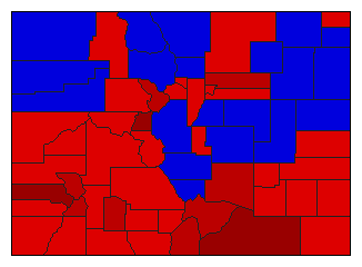 1958 Colorado County Map of General Election Results for Lt. Governor