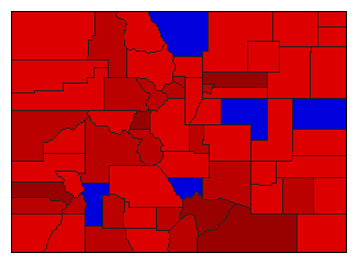 1958 Colorado County Map of General Election Results for Secretary of State