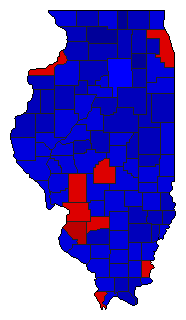 1960 Illinois County Map of General Election Results for President