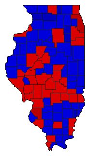 1960 Illinois County Map of General Election Results for Governor