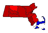 1960 Massachusetts County Map of General Election Results for State Auditor