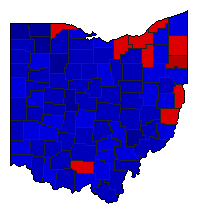 1960 Ohio County Map of General Election Results for President