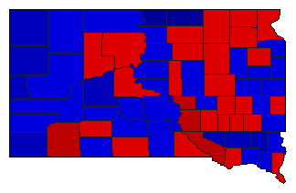 1960 South Dakota County Map of General Election Results for Senator