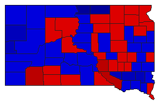 1960 South Dakota County Map of General Election Results for Secretary of State