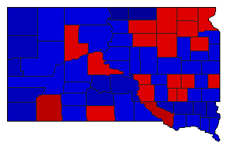 1960 South Dakota County Map of General Election Results for Attorney General