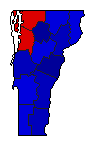 1960 Vermont County Map of General Election Results for Governor