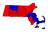 1962 Massachusetts County Map of General Election Results for Lt. Governor
