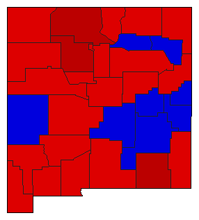 1962 New Mexico County Map of General Election Results for Governor
