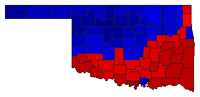 1962 Oklahoma County Map of General Election Results for Governor