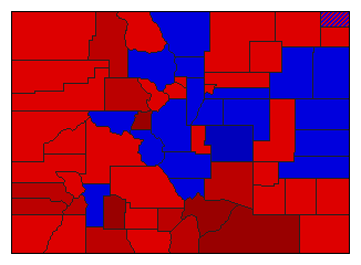 1962 Colorado County Map of General Election Results for State Treasurer