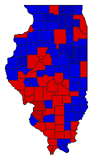 1964 Illinois County Map of General Election Results for Governor