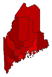1964 Maine County Map of General Election Results for President