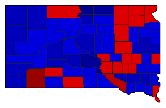 1964 South Dakota County Map of General Election Results for Secretary of State