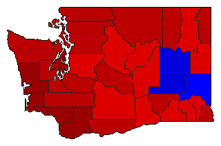 1964 Washington County Map of General Election Results for President