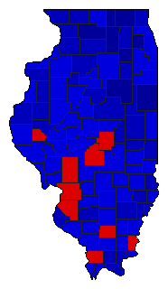 1966 Illinois County Map of General Election Results for Senator