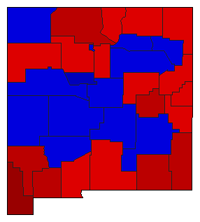 1966 New Mexico County Map of General Election Results for Governor