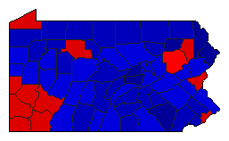 1966 Pennsylvania County Map of General Election Results for Governor