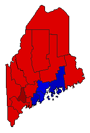 1968 Maine County Map of General Election Results for President