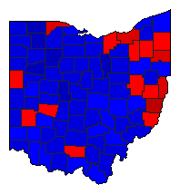 1968 Ohio County Map of General Election Results for President