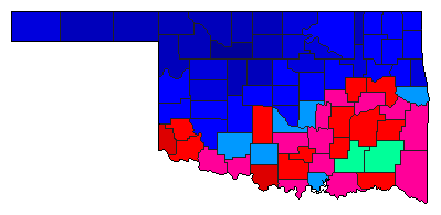 1968 Oklahoma County Map of General Election Results for President