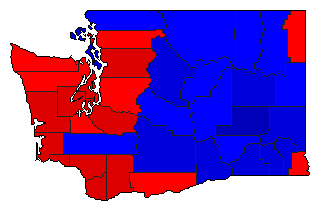1968 Washington County Map of General Election Results for President