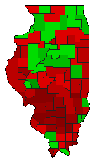 1970 Illinois County Map of General Election Results for Referendum