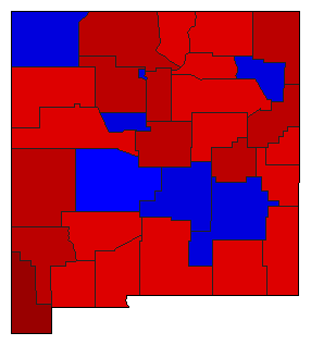 1970 New Mexico County Map of General Election Results for Governor