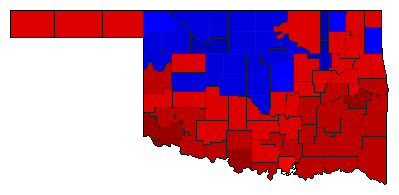 1970 Oklahoma County Map of General Election Results for Governor