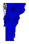 1970 Vermont County Map of General Election Results for Governor