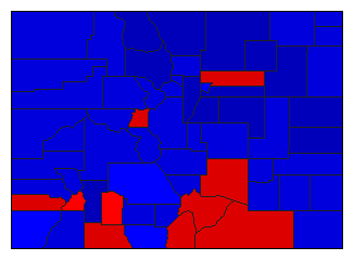 1970 Colorado County Map of General Election Results for State Treasurer