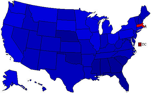 1972  County Map of General Election Results for President