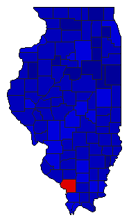 1972 Illinois County Map of General Election Results for President