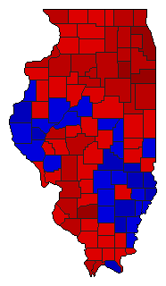 1972 Illinois County Map of Democratic Primary Election Results for Senator