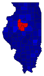 1972 Illinois County Map of Republican Primary Election Results for Governor