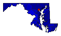 1972 Maryland County Map of General Election Results for President