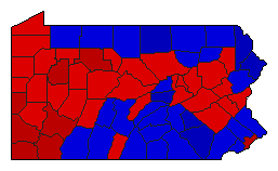 1972 Pennsylvania County Map of General Election Results for State Treasurer