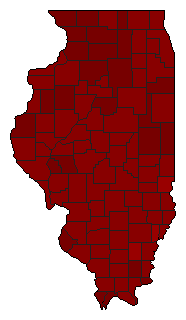 1974 Illinois County Map of Democratic Primary Election Results for Senator