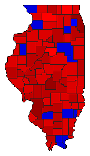1974 Illinois County Map of General Election Results for State Treasurer