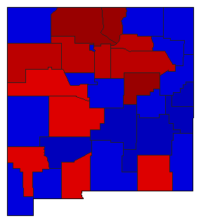 1974 New Mexico County Map of General Election Results for Governor