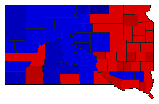 1974 South Dakota County Map of General Election Results for Senator