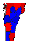 1974 Vermont County Map of General Election Results for Attorney General