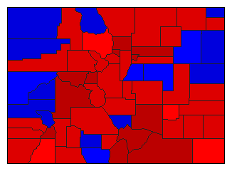 1974 Colorado County Map of General Election Results for Senator