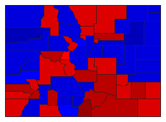 1974 Colorado County Map of General Election Results for Governor
