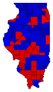 1976 Illinois County Map of General Election Results for Comptroller General