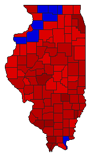 1976 Illinois County Map of Democratic Primary Election Results for Lt. Governor