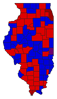 1976 Illinois County Map of Democratic Primary Election Results for Attorney General