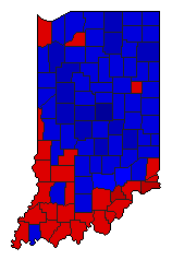 1976 Indiana County Map of General Election Results for President