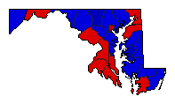 1976 Maryland County Map of General Election Results for President